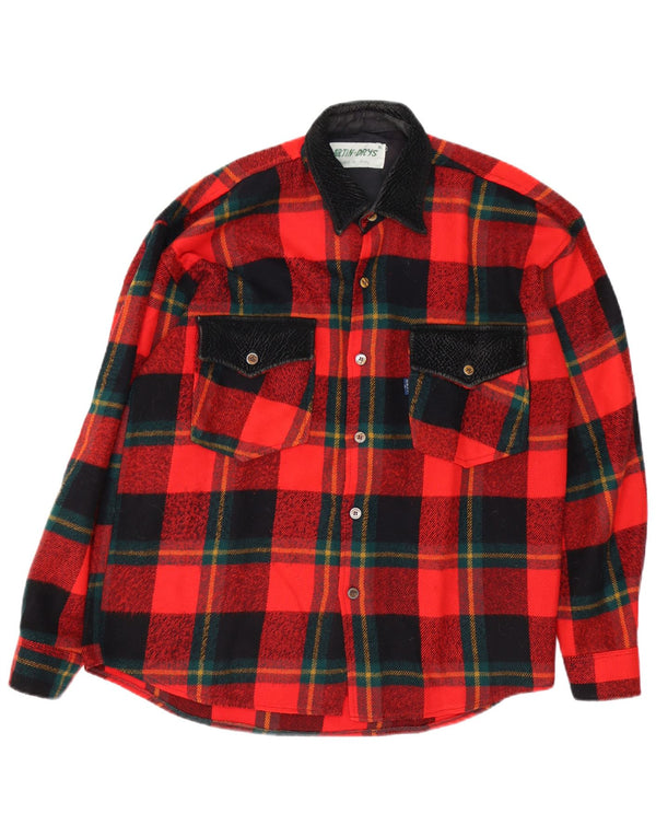 chemise en flanelle homme vintage XL Red Check