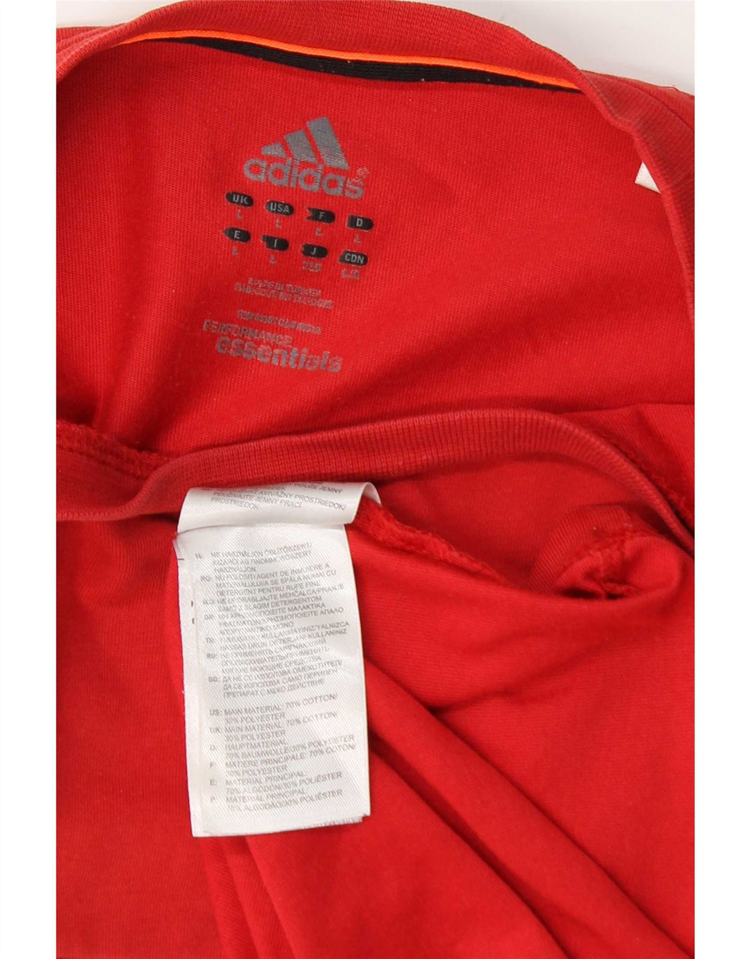 Adidas Hommes Climalite T-Shirt Haut Grand Rouge Coton