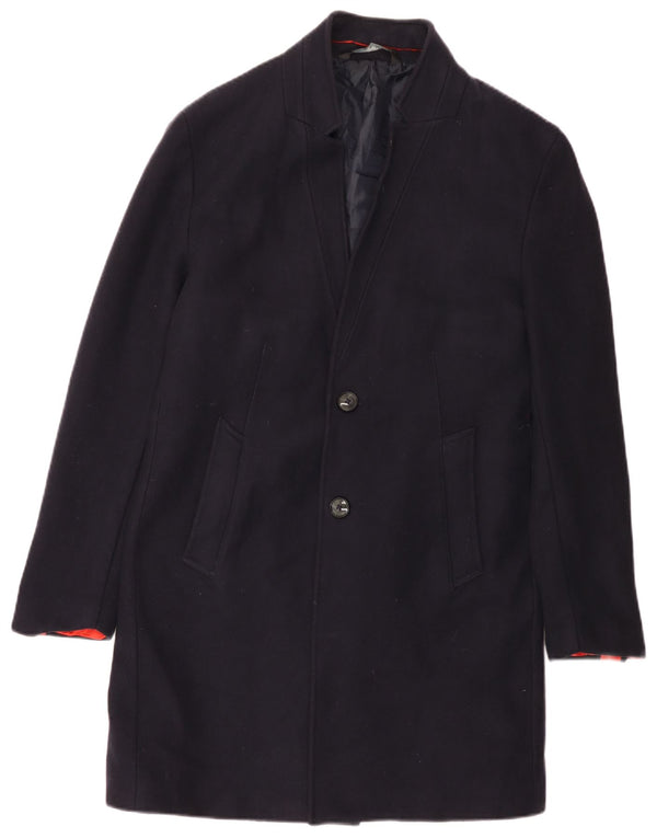 Zara Manteau Homme UK 44 2XL Bleu Marine Polyester