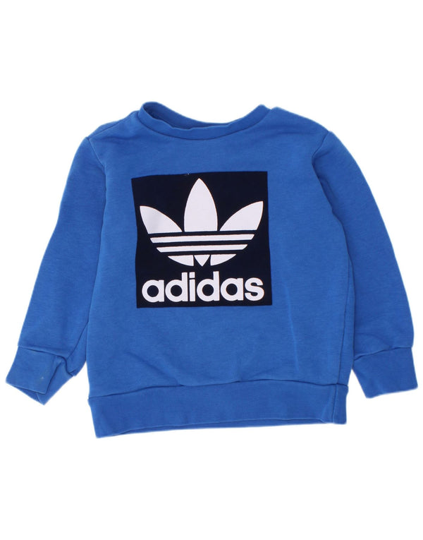 Adidas Sweat-shirt graphique pour bébé garçon 18-24 mois Bleu Coton
