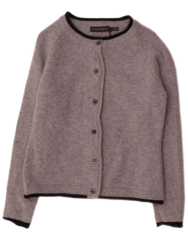IRELANDS EYE Cardigan court pour femme UK 18 XL Laine grise