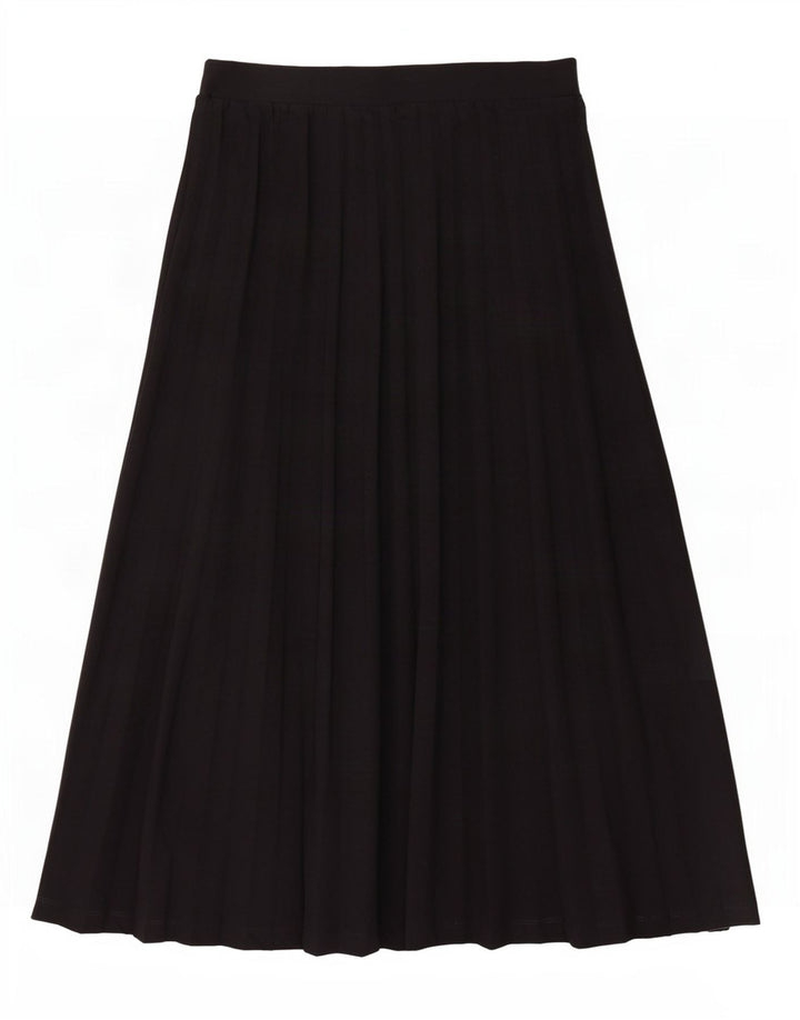 Marks & Spencer Jupe midi plissée pour femme UK 12 Medium W30 Noir Polyester