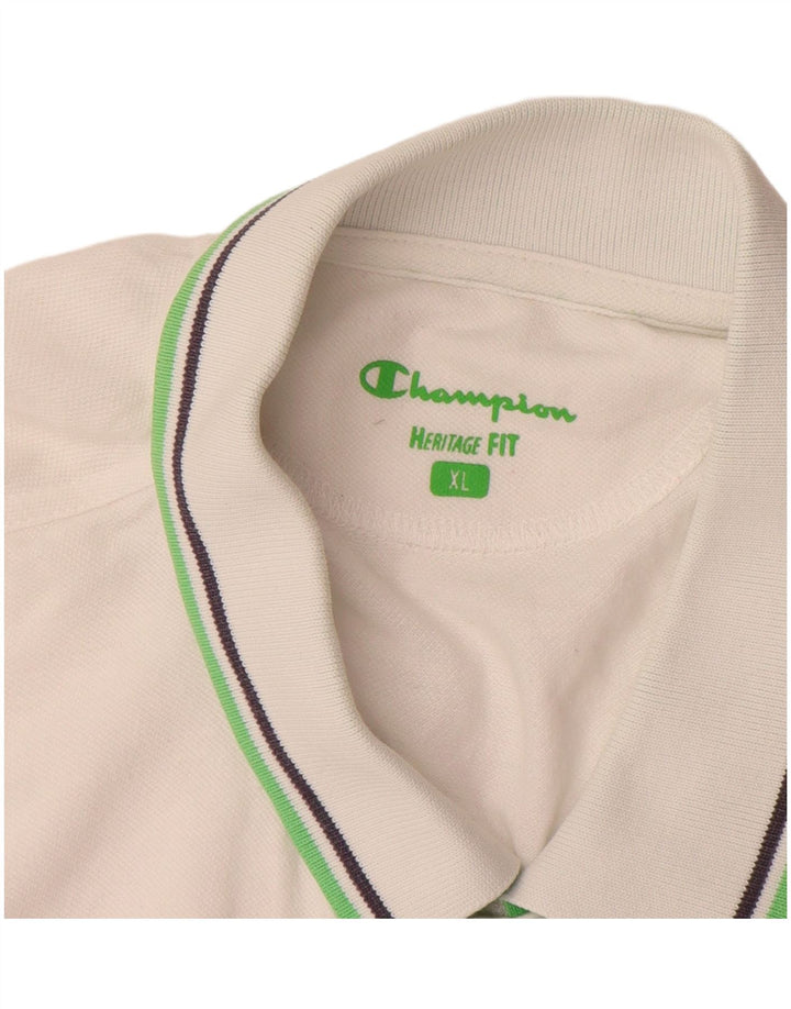 CHAMPION Polo Heritage Fit Homme Blanc XL