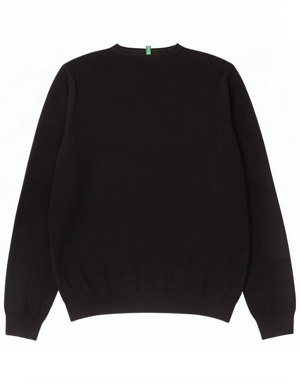 Benetton Pull à col rond pour homme Large Noir