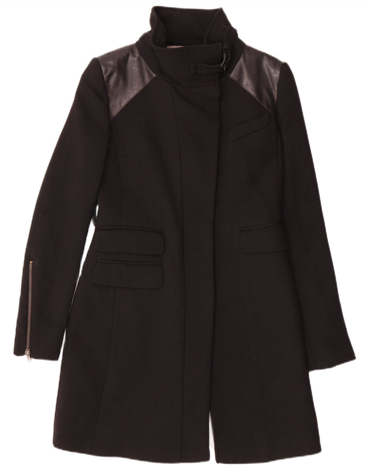 PINKO Pardessus Femme UK 8 Petit Acétate Colorblock Noir