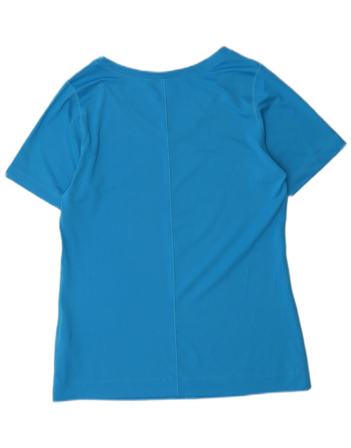 REEBOK Womens T-Shirt Top UK 12 Medium Blue Polyester Sports