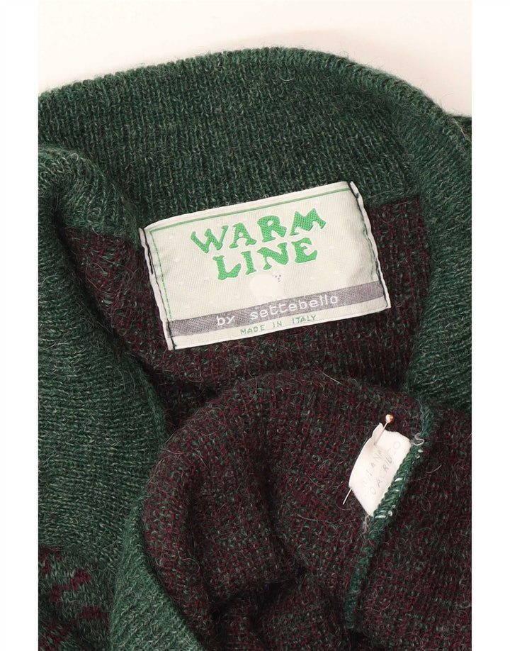 Settebello Cardigan pour homme en laine à carreaux verts