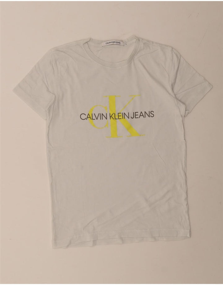 CALVIN KLEIN JEANS T-Shirt Graphique Homme Blanc Moyen