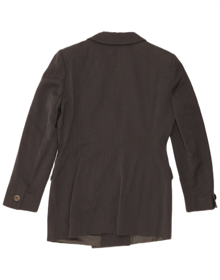 Marella Veste Blazer Double Boutonnage Femme UK 14 Gris Moyen Cupro