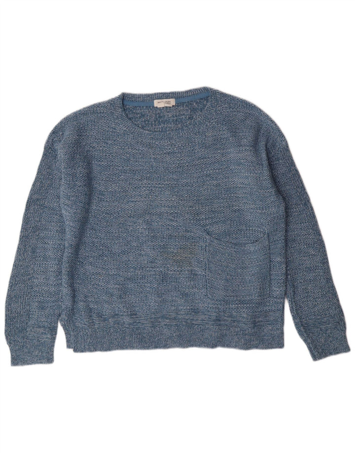 Pull à col rond White Stuff pour femme UK 12 Bleu moyen Coton
