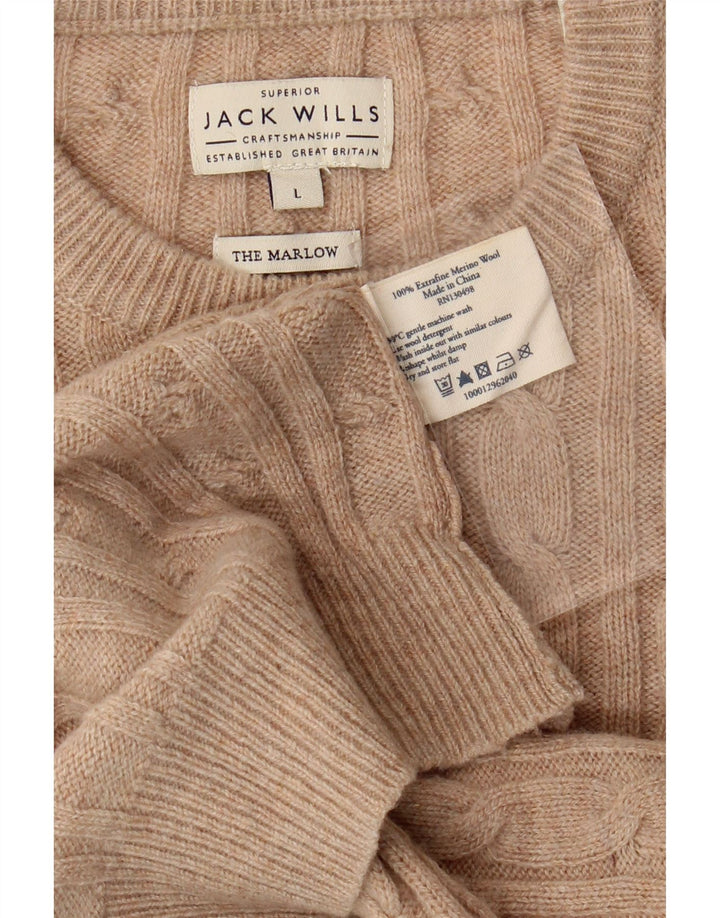 JACK WILLS Pull à col rond The Marlow pour homme, grand beige