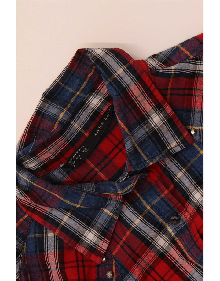Zara Chemise en flanelle pour femme UK 14 à carreaux rouges moyens