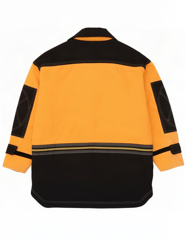 vintage Mens Loose Fit Ski Jacket UK 38 Coton Colorblock Jaune Moyen