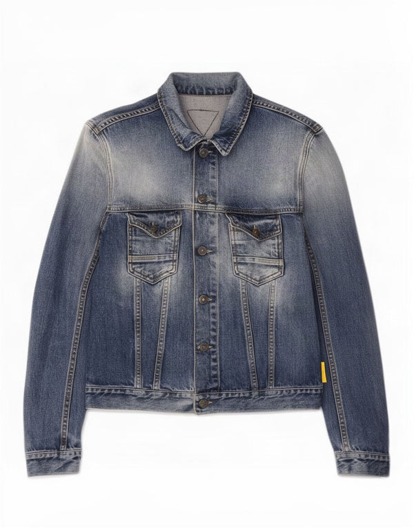 Meltin' Pot Veste en jean délavé à l'acide pour femme UK 14 Bleu moyen Coton