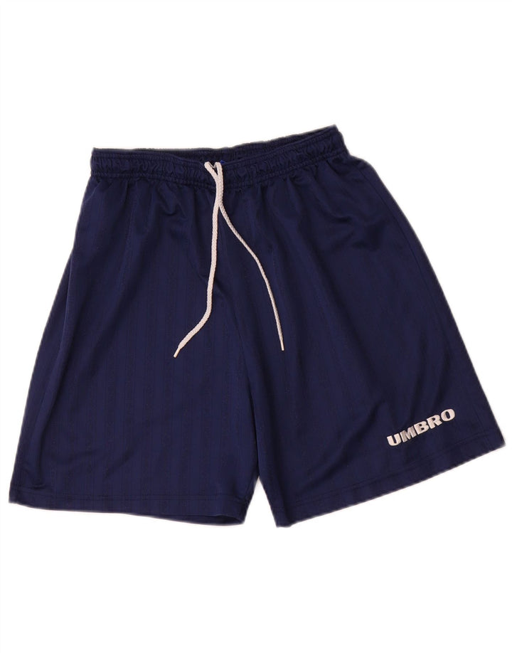 Umbro Short de Sport Homme Rayé Bleu Marine Moyen Polyester