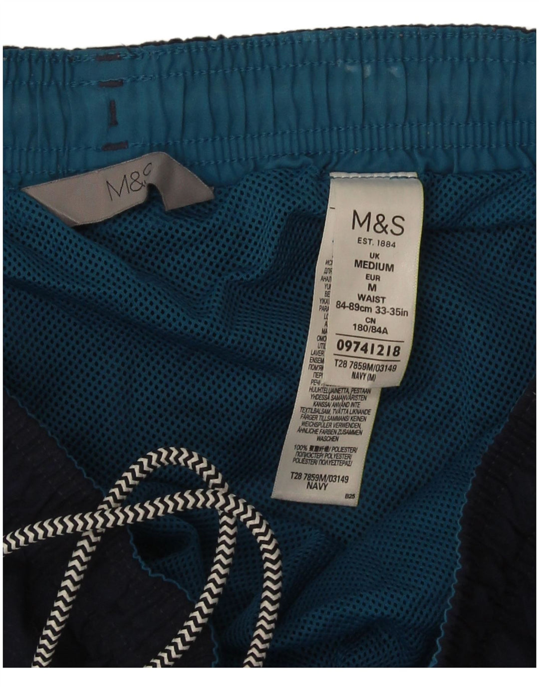 Marks & Spencer Short de bain homme bleu marine moyen polyester