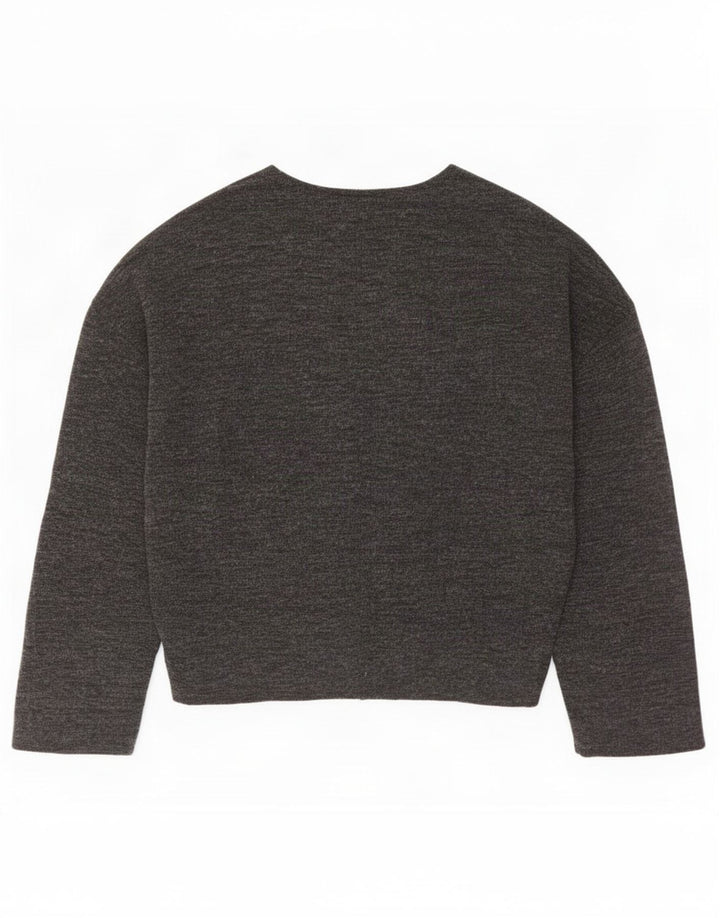 Zara Chemisier surdimensionné pour femme UK 10 Petit polyester moucheté gris