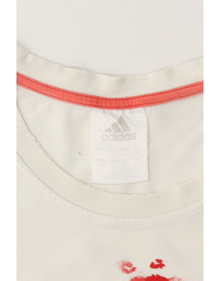 ADIDAS T-Shirt Graphique Homme Blanc Moyen Coton