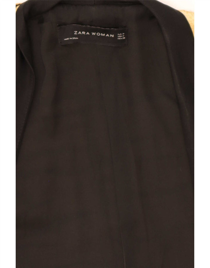 Zara Veste Blazer Ouverte Femme UK 14 Marron Moyen Imprimé Animal