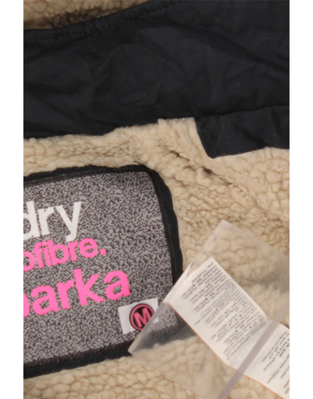 SUPERDRY Veste coupe-vent graphique pour femme UK 14 Bleu marine moyen