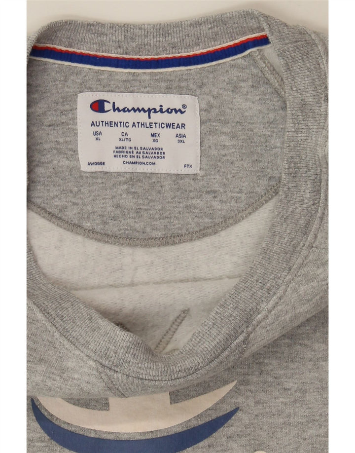 CHAMPION Womens Graphic Sweatshirt Jumper UK 18 XL Grey Polyester Vintage Champion and Second-Hand Champion from Messina Hembry 