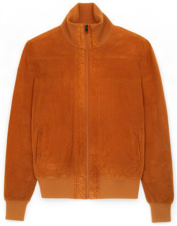 vintage Mens Suede Bomber Jacket UK 36 Petit Brun