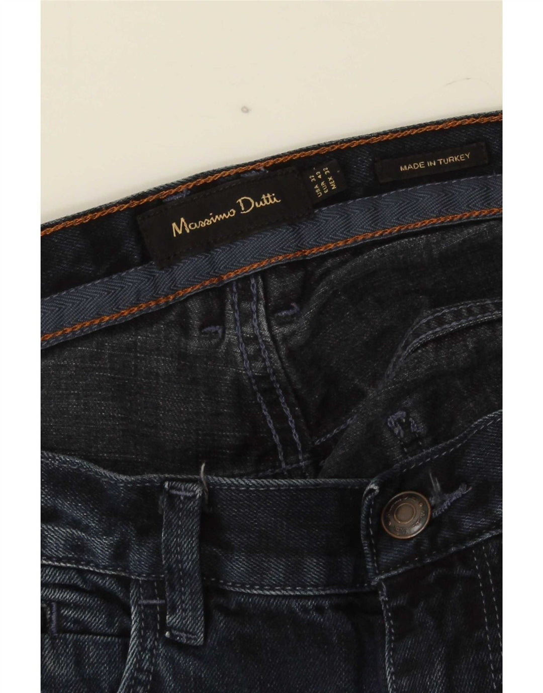 Massimo Dutti Jean droit pour homme EU 42 Large W32 L32 Bleu marine
