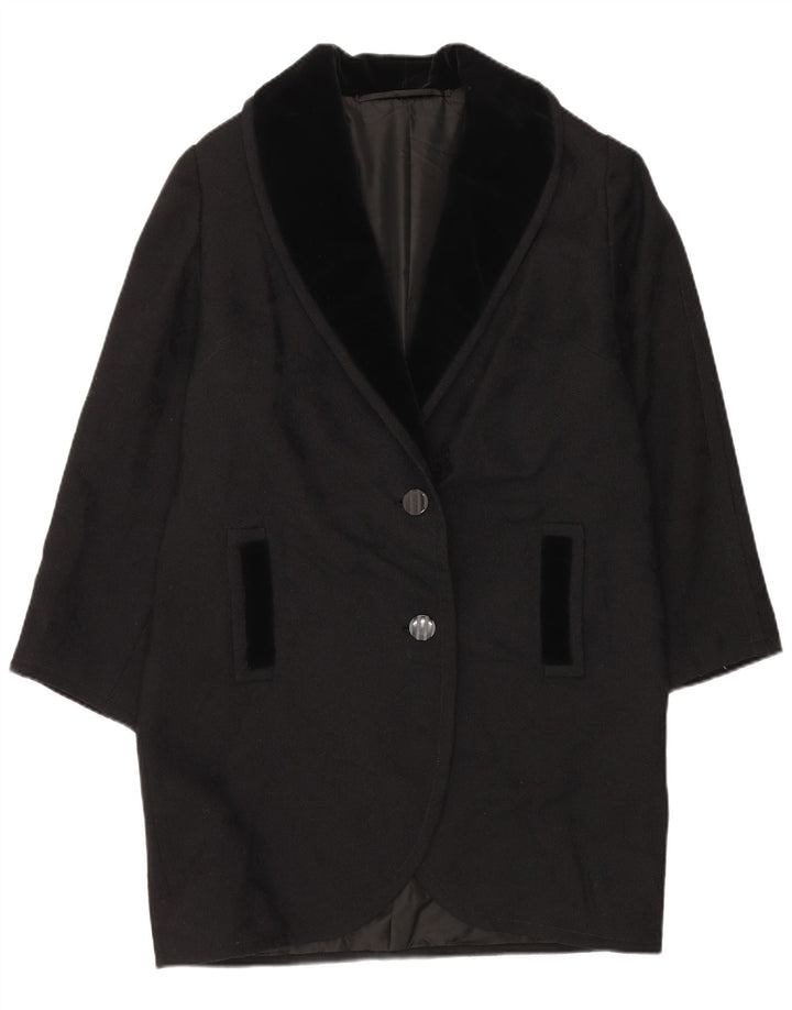 VINTAGE Manteau Femme UK 18 XL Noir