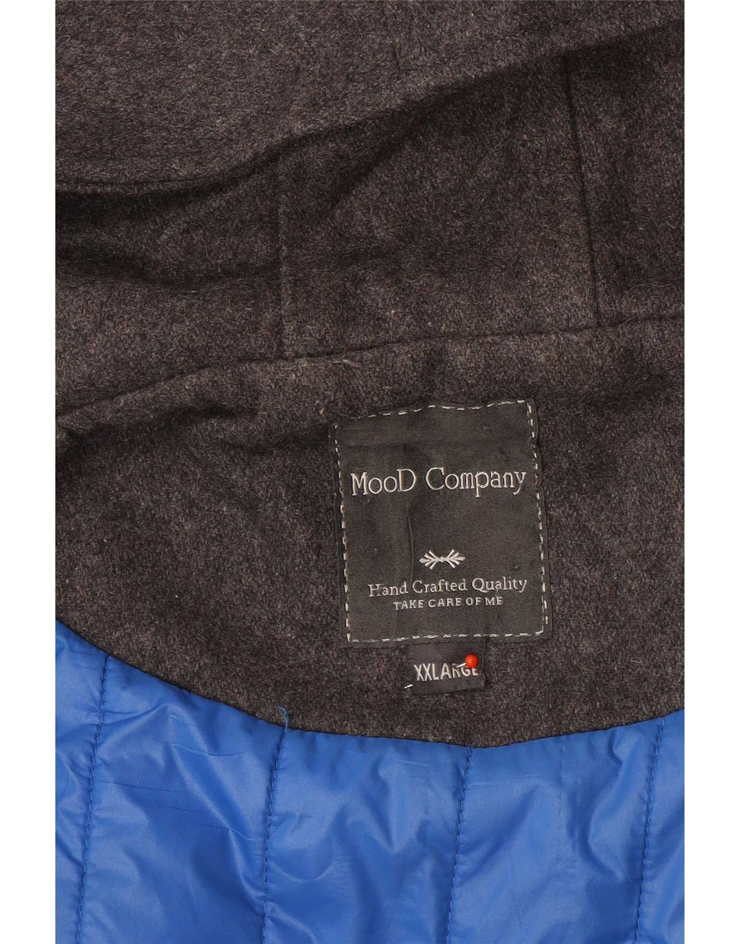 vintage Homme Duffle Coat à capuche UK 44 2XL Gris