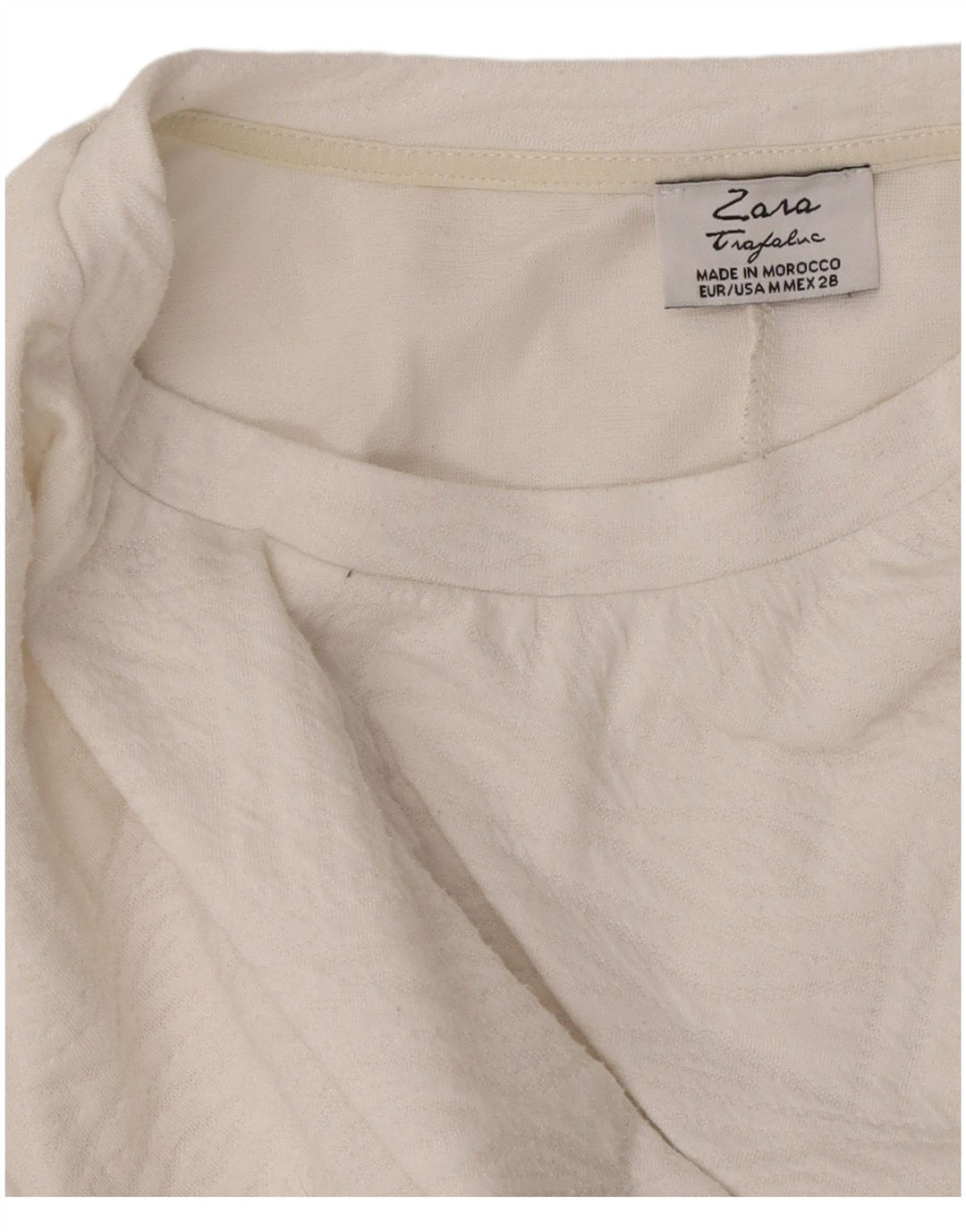 Zara Femme Trafaluc Robe A-Line UK 12 Moyen Blanc