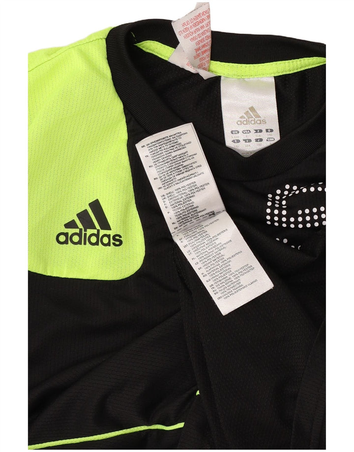 Adidas Garçons Graphic T-Shirt Top 9-10 ans Noir Colourblock Polyester