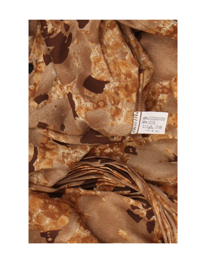 vintage Femme Chemise Blouse UK 16 Grand Beige Floral Polyester