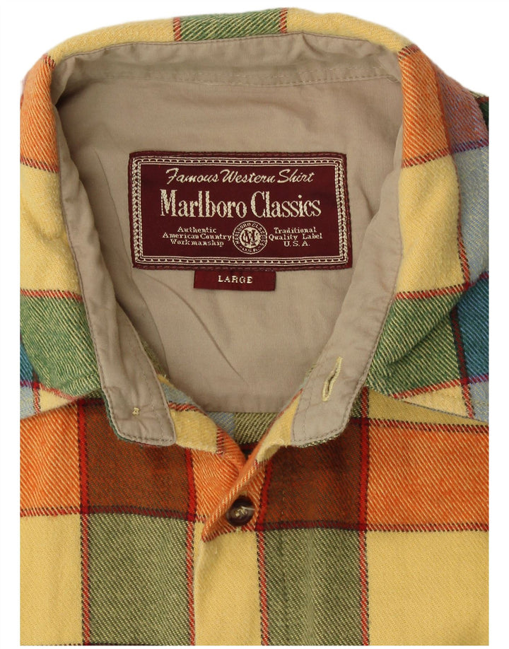 Marlboro Classics Chemise en flanelle pour homme à carreaux jaunes