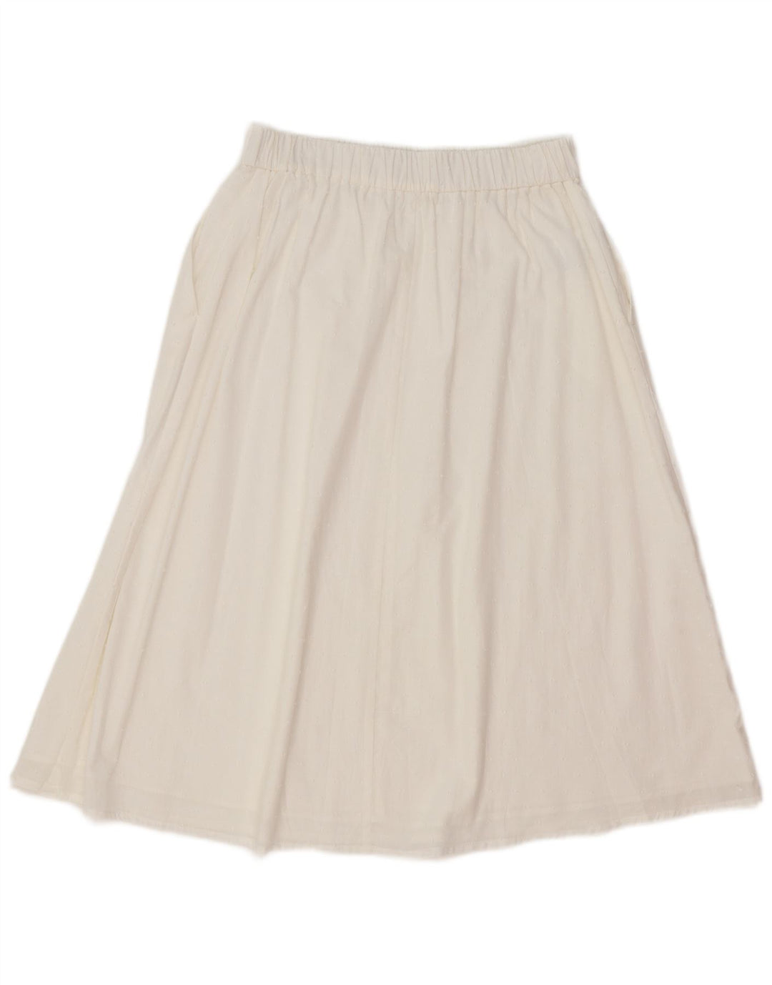 Benetton Jupe Trapèze Medium W30 Coton Blanc Femme