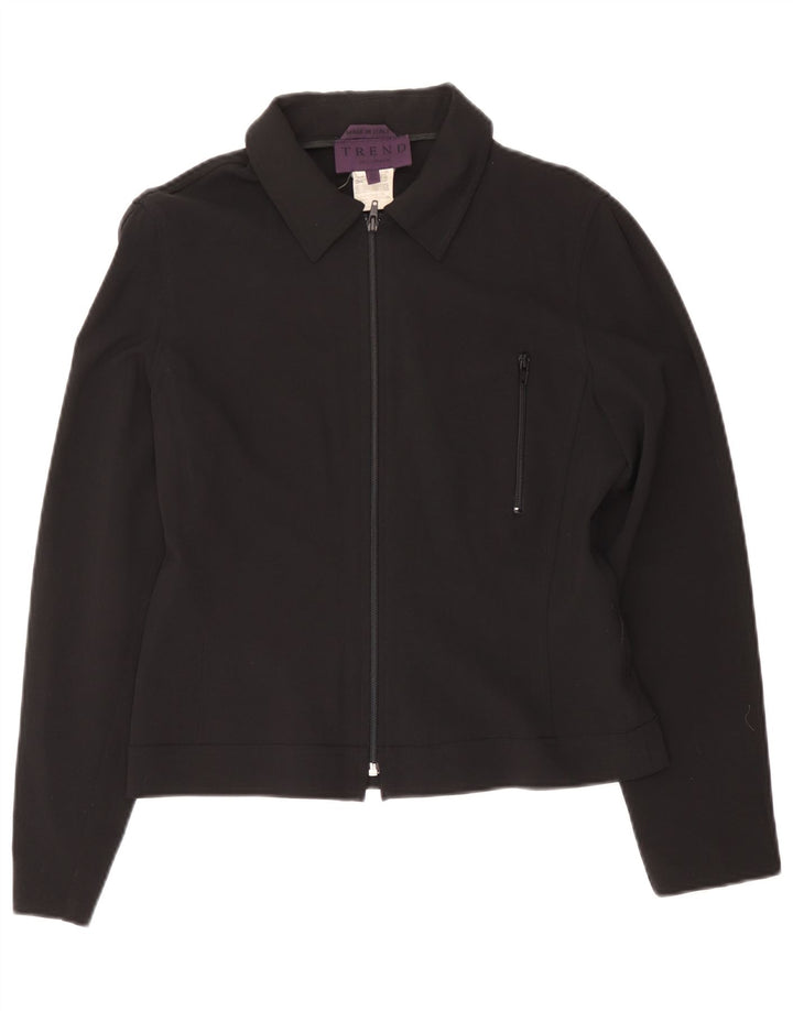 Tendance Veste Bomber Femme IT 44 Bleu Marine Moyen Viscose