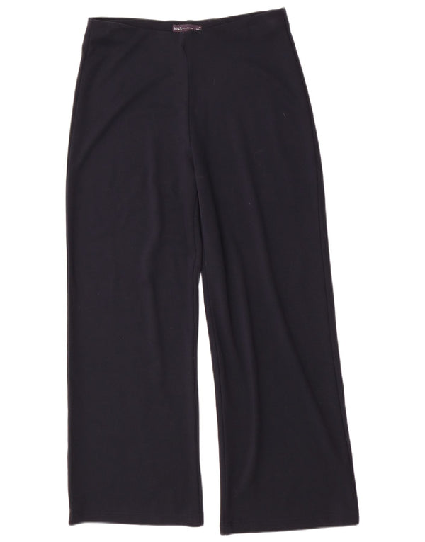 Marks & Spencer Pantalon décontracté pour femme UK 14 Large W32 L30 Bleu marine