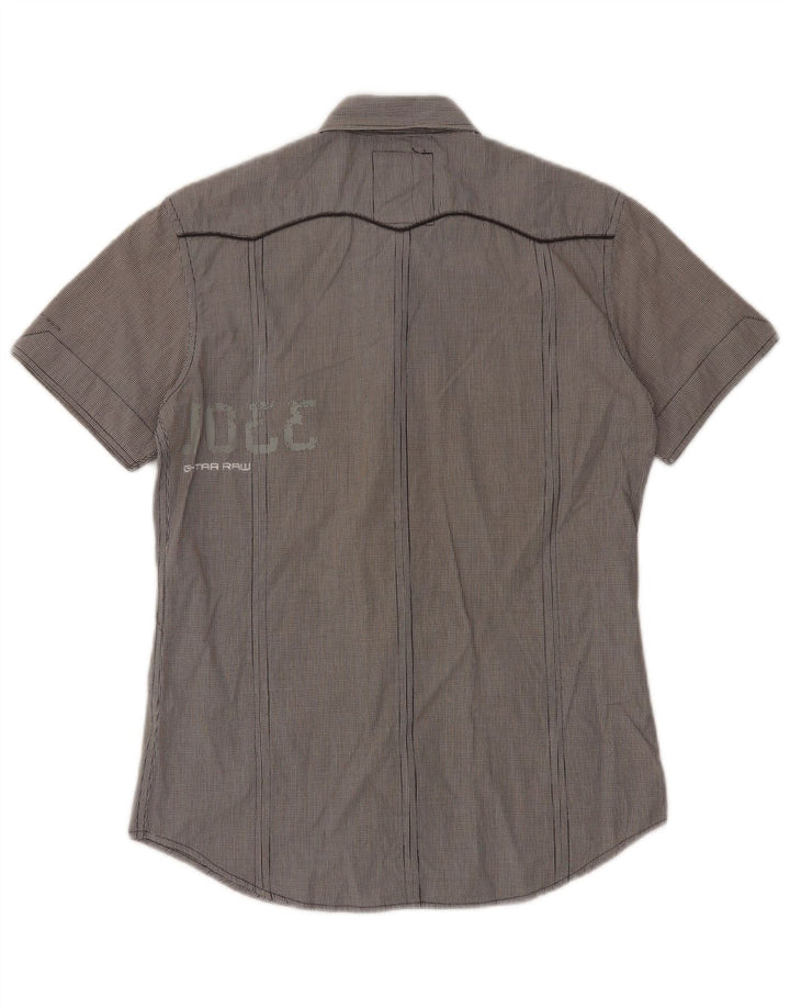 G-Star Chemise militaire à manches courtes pour homme en coton vichy gris moyen