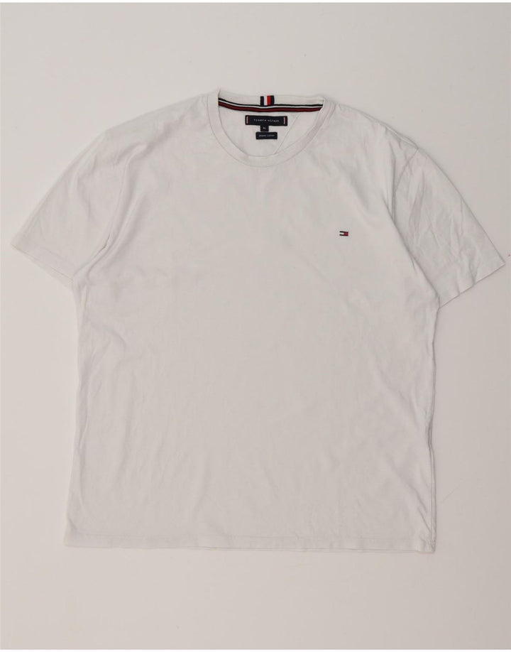 TOMMY HILFIGER T-Shirt Femme Top UK 18 XL Blanc Coton