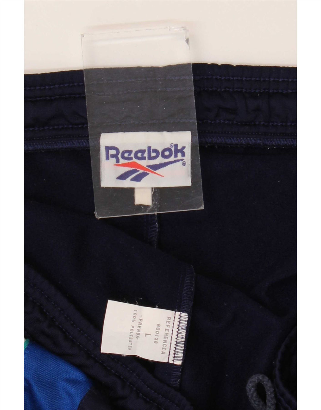 Reebok Pantalon De Survêtement Homme Large Bleu Marine Colorblock Polyester