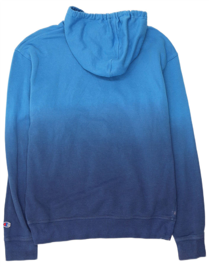 CHAMPION Pull à capuche pour homme en coton color block bleu moyen