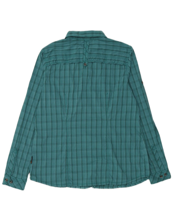 Jack Wolfskin Chemise Slim Fit Femme UK 18 XL Vert Carreaux Polyamide