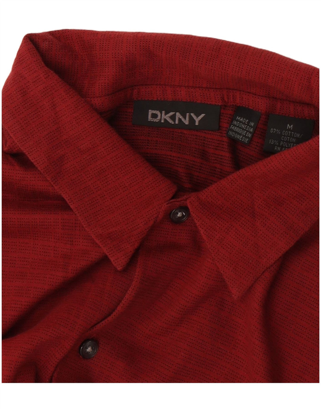 Dkny Chemise à Manches Courtes Homme Rouge Moyen Coton Géométrique