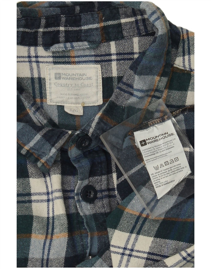 MOUNTAIN WAREHOUSE Chemise en flanelle pour homme en coton à carreaux bleus