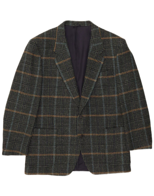 Nino Cerruti Veste Blazer 2 Boutons Homme IT 54 2XL Laine à Carreaux Vert
