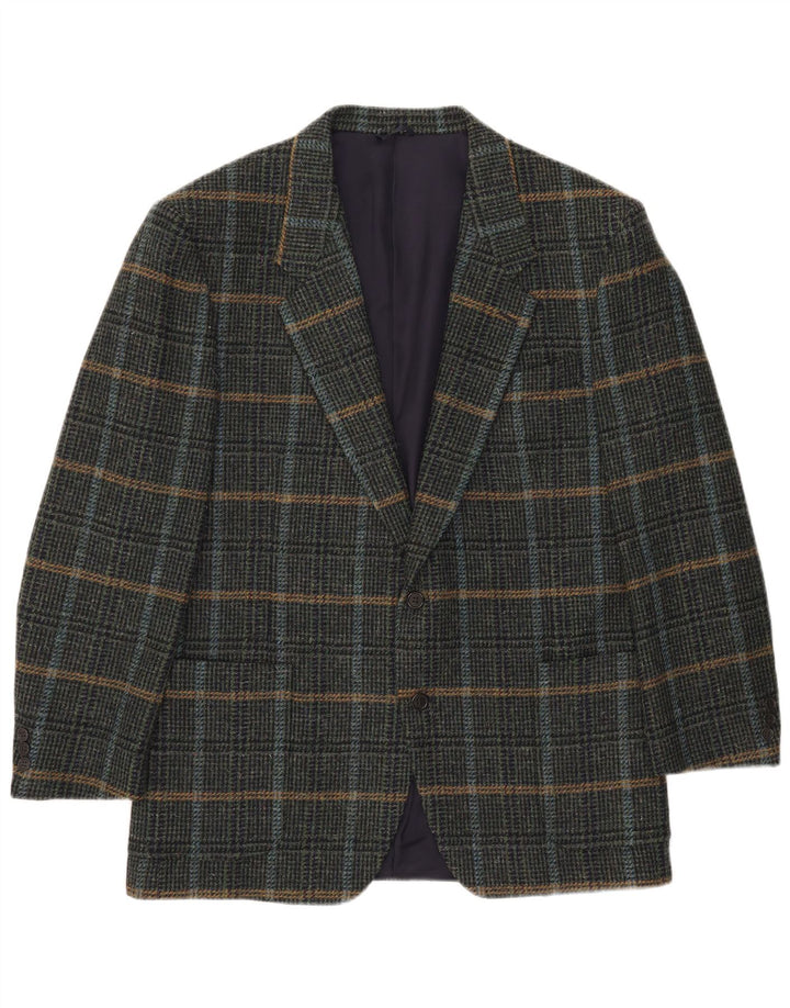 Nino Cerruti Veste Blazer 2 Boutons Homme IT 54 2XL Laine à Carreaux Vert