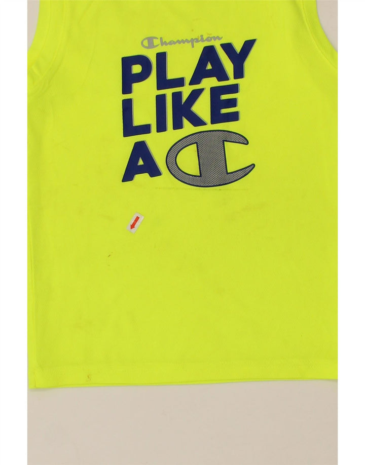 CHAMPION Boys Graphic Vest Top 5-6 Years XS Green Vintage Champion and Second-Hand Champion from Messina Hembry 
