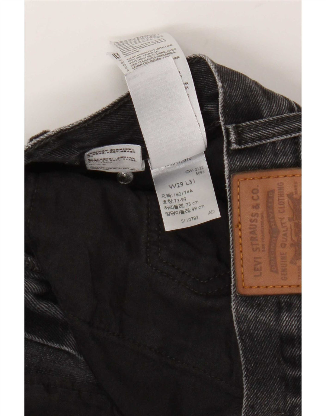 Levi's Jean Middy Straight Femme W29 L31 Gris Coton