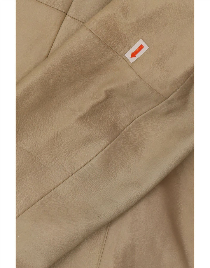 OLLY & CO Manteau en cuir pour femme UK 10 Petit cuir beige