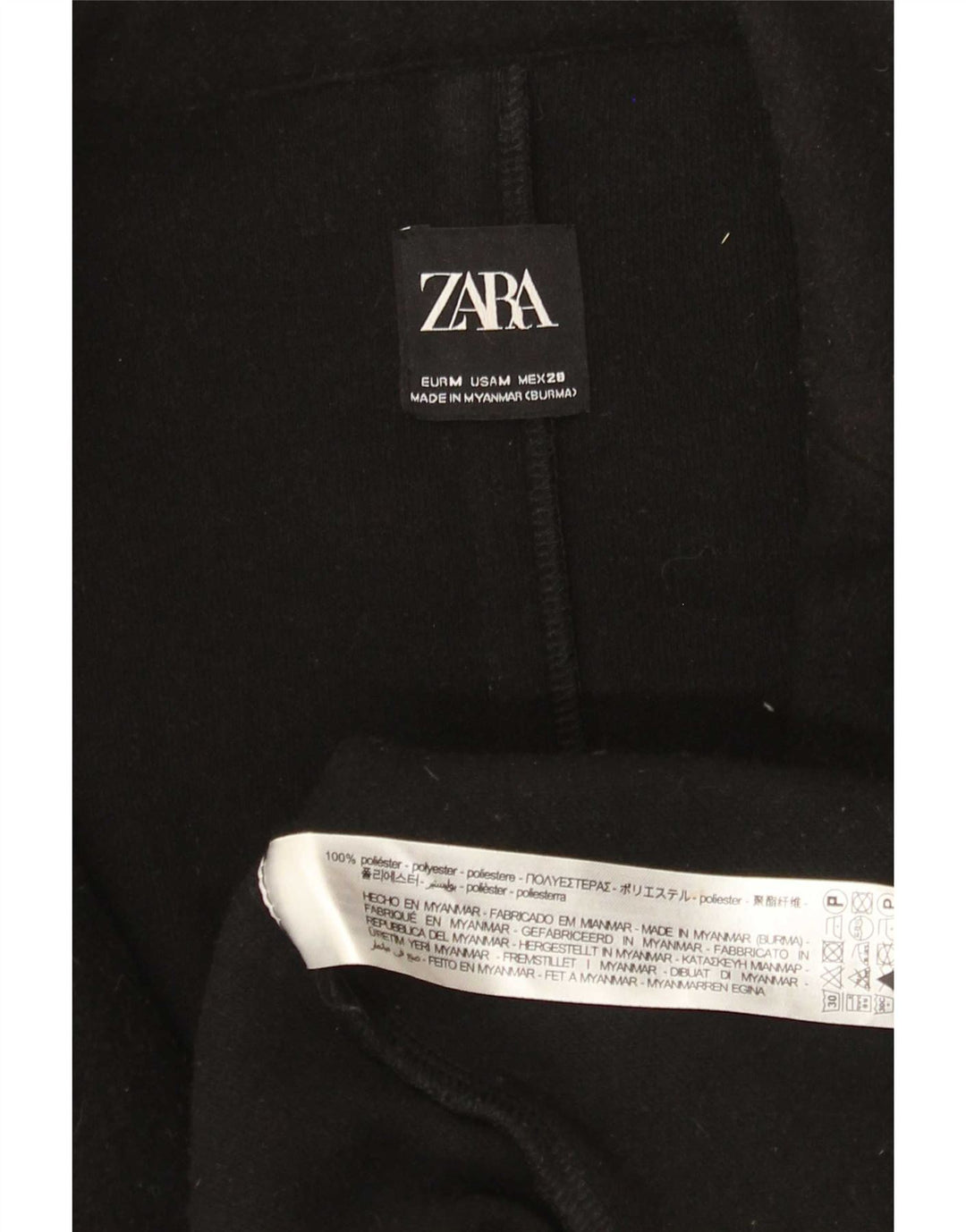 Zara Manteau ouvert coupe ample pour femme UK 14 Polyester noir moyen