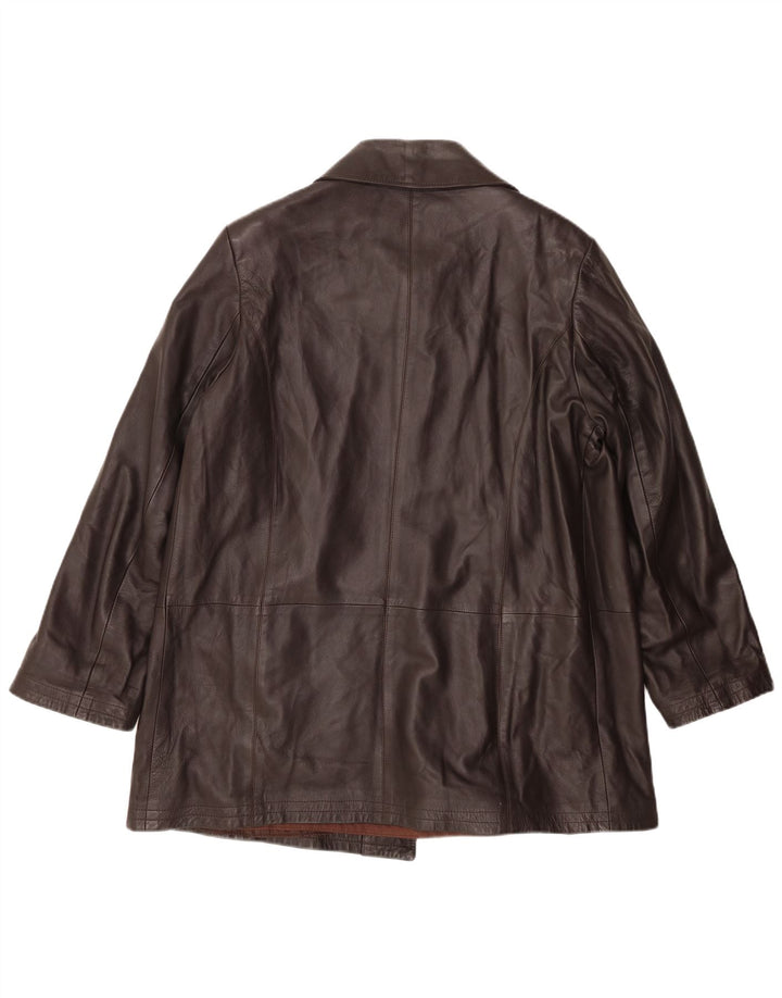 MICHELANGELO Manteau en Cuir Femme IT 46 Grand Cuir Marron